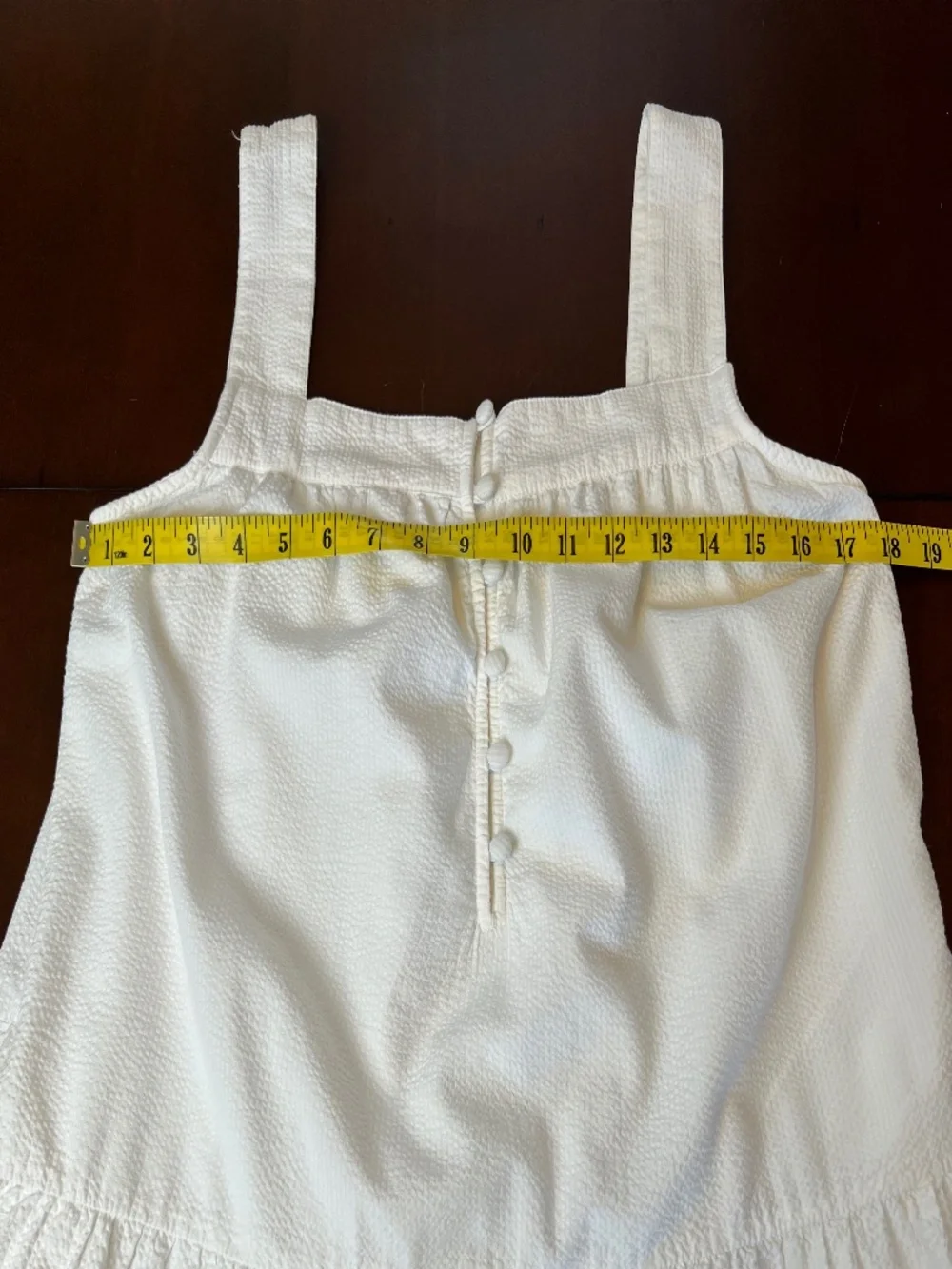 Faherty Marina Tiered Midi Seersucker White Sleeveless Dress Small - Picture 8 of 14